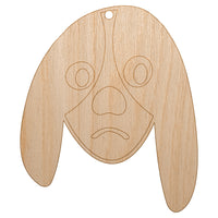 Bored Basset Hound Face Unfinished Craft Wood Holiday Christmas Tree DIY Pre-Drilled Ornament