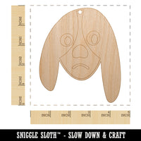 Bored Basset Hound Face Unfinished Craft Wood Holiday Christmas Tree DIY Pre-Drilled Ornament