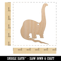 Brachiosaurus Dinosaur Solid Unfinished Craft Wood Holiday Christmas Tree DIY Pre-Drilled Ornament
