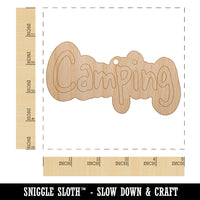 Camping Fun Text Unfinished Craft Wood Holiday Christmas Tree DIY Pre-Drilled Ornament