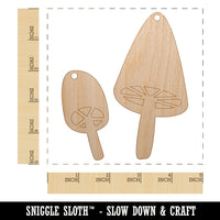 Charming Toadstool Mushroom Pair Unfinished Craft Wood Holiday Christmas Tree DIY Pre-Drilled Ornament
