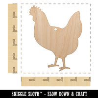 Chicken Standing Solid Unfinished Craft Wood Holiday Christmas Tree DIY Pre-Drilled Ornament