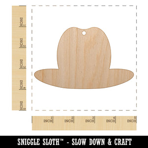 Cowboy Hat Solid Unfinished Craft Wood Holiday Christmas Tree DIY Pre-Drilled Ornament