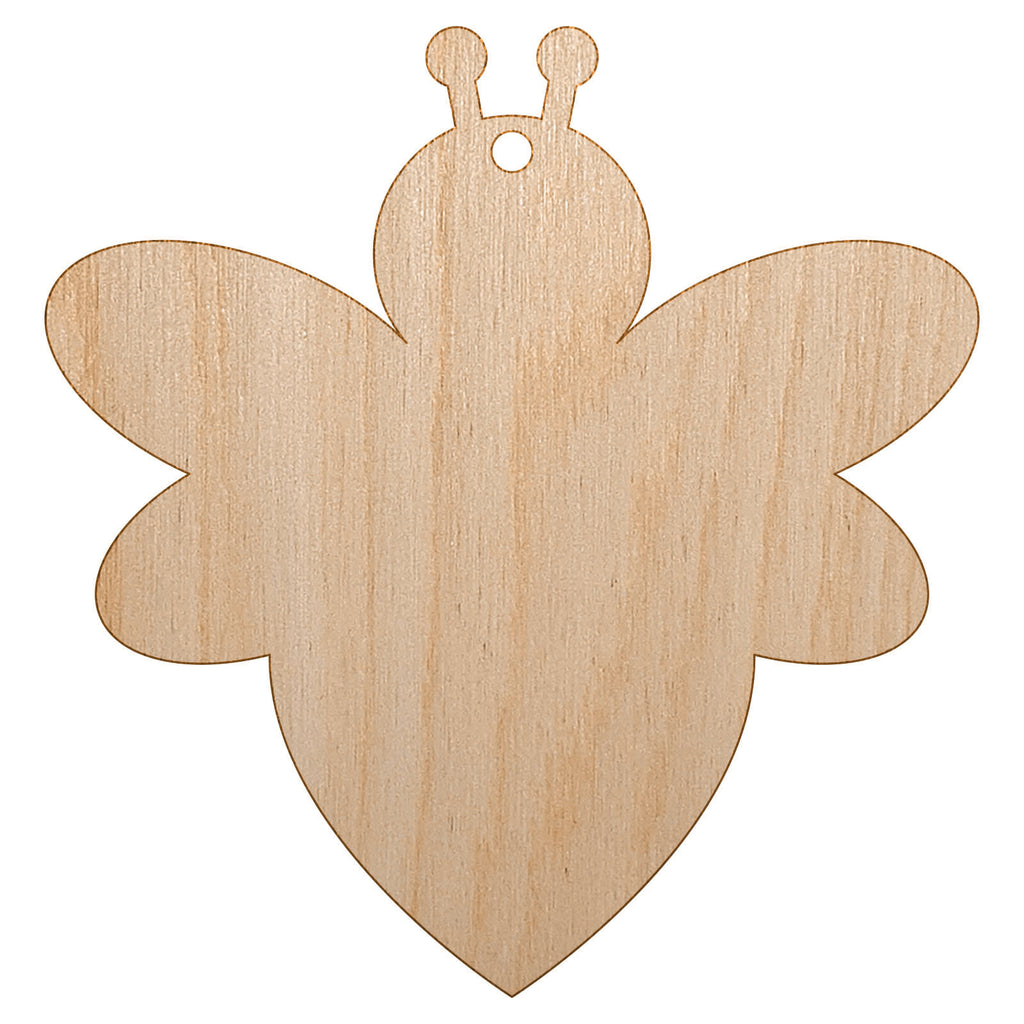 Cute Bumble Bee Solid Unfinished Craft Wood Holiday Christmas Tree DIY Pre-Drilled Ornament