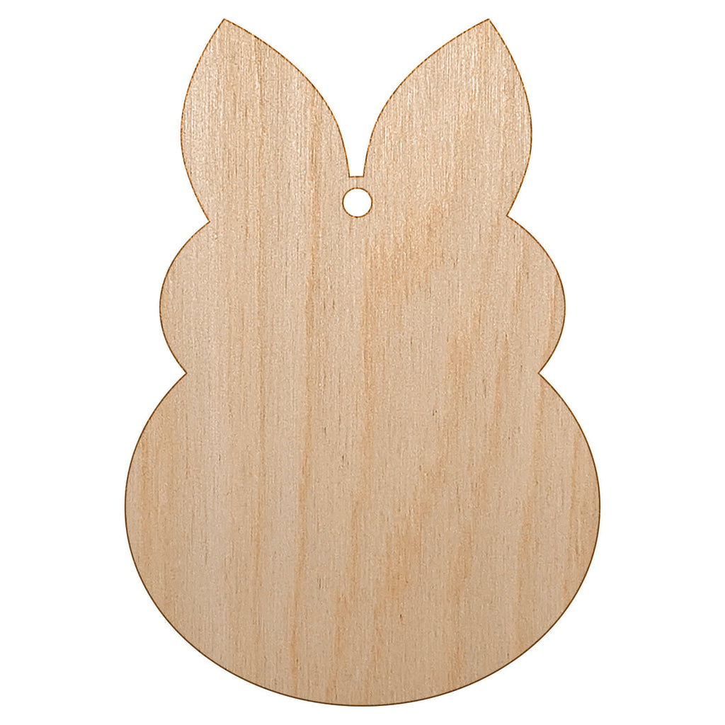 Cute Bunny Rabbit Solid Unfinished Craft Wood Holiday Christmas Tree DIY Pre-Drilled Ornament