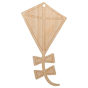 Cute Kite Outline Unfinished Craft Wood Holiday Christmas Tree DIY Pre-Drilled Ornament