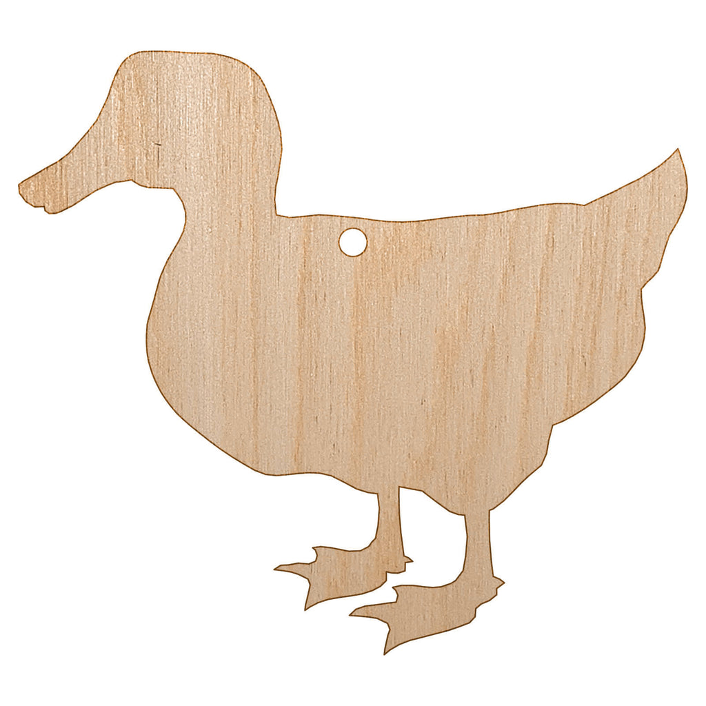 Duck Standing Mallard Solid Unfinished Craft Wood Holiday Christmas Tree DIY Pre-Drilled Ornament