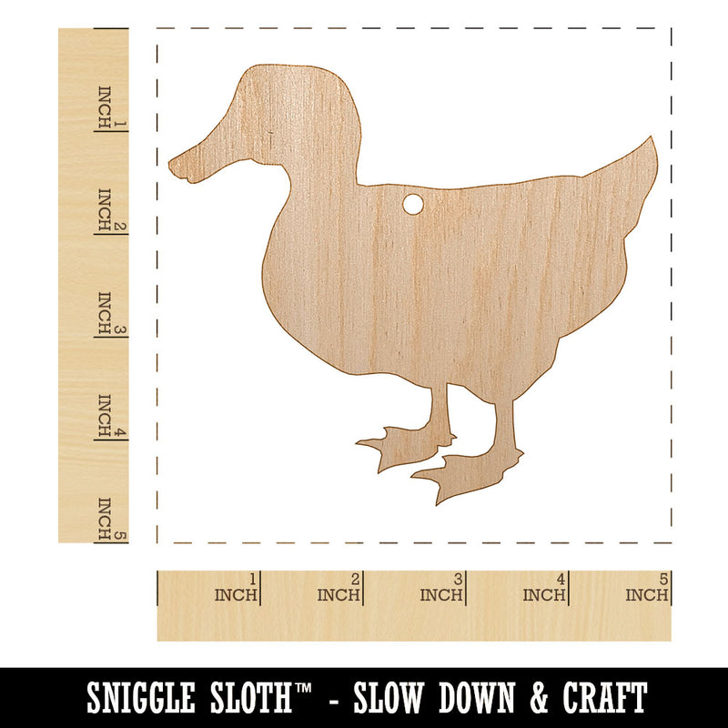 Duck Standing Mallard Solid Unfinished Craft Wood Holiday Christmas Tree DIY Pre-Drilled Ornament