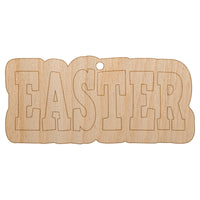 Easter Fun Text Unfinished Craft Wood Holiday Christmas Tree DIY Pre-Drilled Ornament