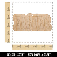 Easter Fun Text Unfinished Craft Wood Holiday Christmas Tree DIY Pre-Drilled Ornament