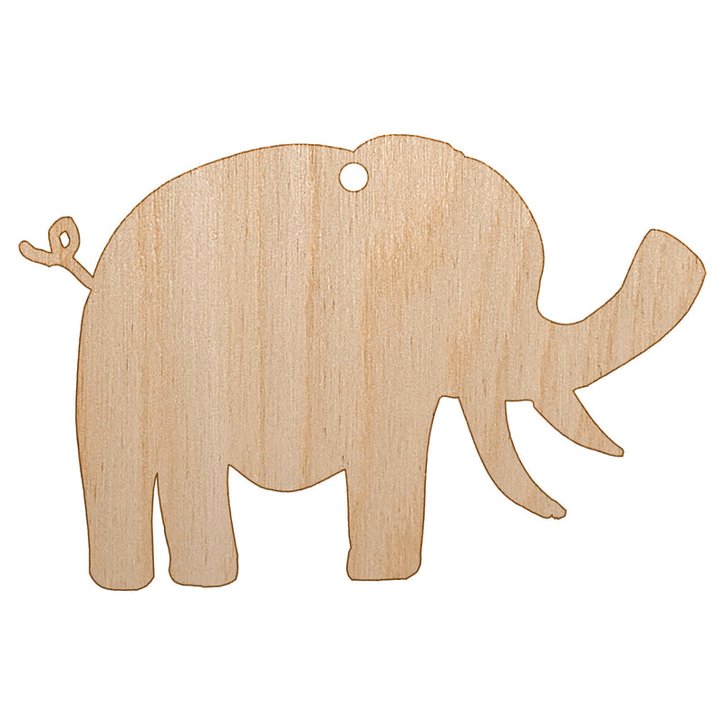 Elephant Doodle Solid Unfinished Craft Wood Holiday Christmas Tree DIY Pre-Drilled Ornament