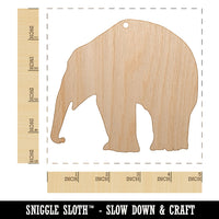 Elephant Side View Solid Unfinished Craft Wood Holiday Christmas Tree DIY Pre-Drilled Ornament