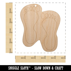 Foot Prints Solid Unfinished Craft Wood Holiday Christmas Tree DIY Pre-Drilled Ornament
