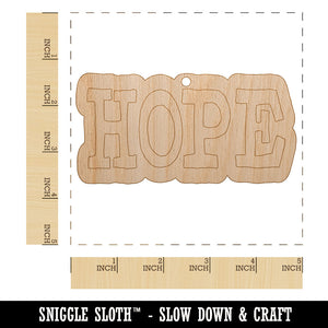 Hope Fun Text Unfinished Craft Wood Holiday Christmas Tree DIY Pre-Drilled Ornament