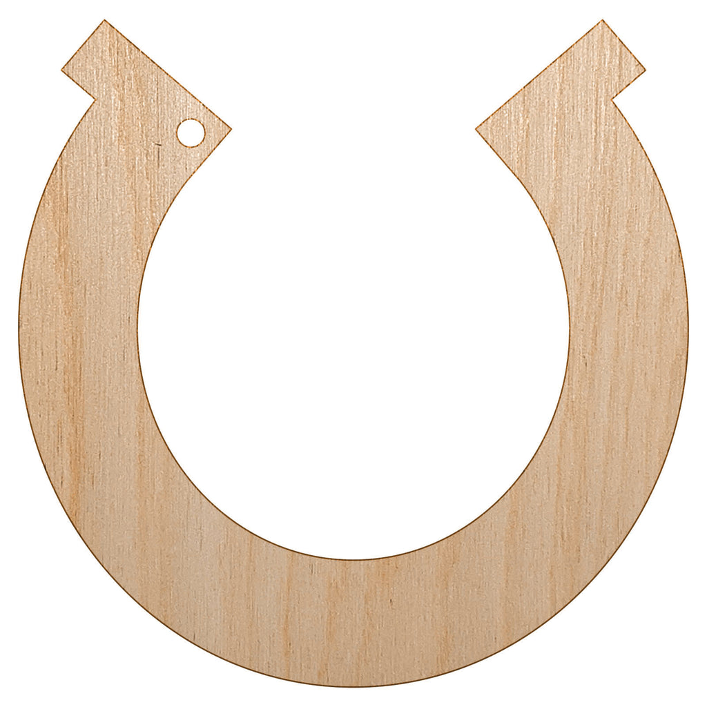 Horseshoe Lucky Solid Unfinished Craft Wood Holiday Christmas Tree DIY Pre-Drilled Ornament