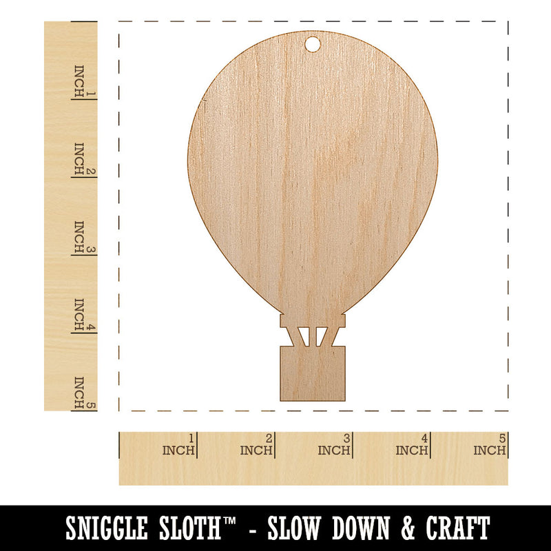 Hot Air Balloon Solid Unfinished Craft Wood Holiday Christmas Tree DIY Pre-Drilled Ornament
