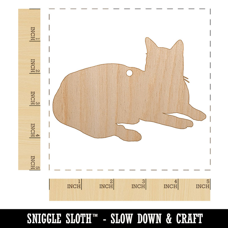 Lazy Cat Unfinished Craft Wood Holiday Christmas Tree DIY Pre-Drilled Ornament