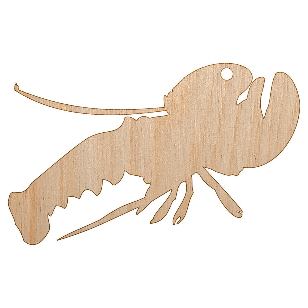 Lobster Solid Unfinished Craft Wood Holiday Christmas Tree DIY Pre-Drilled Ornament