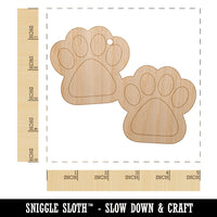 Paw Prints Pair Dog Cat Unfinished Craft Wood Holiday Christmas Tree DIY Pre-Drilled Ornament