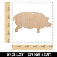 Pig Solid Side View Unfinished Craft Wood Holiday Christmas Tree DIY Pre-Drilled Ornament