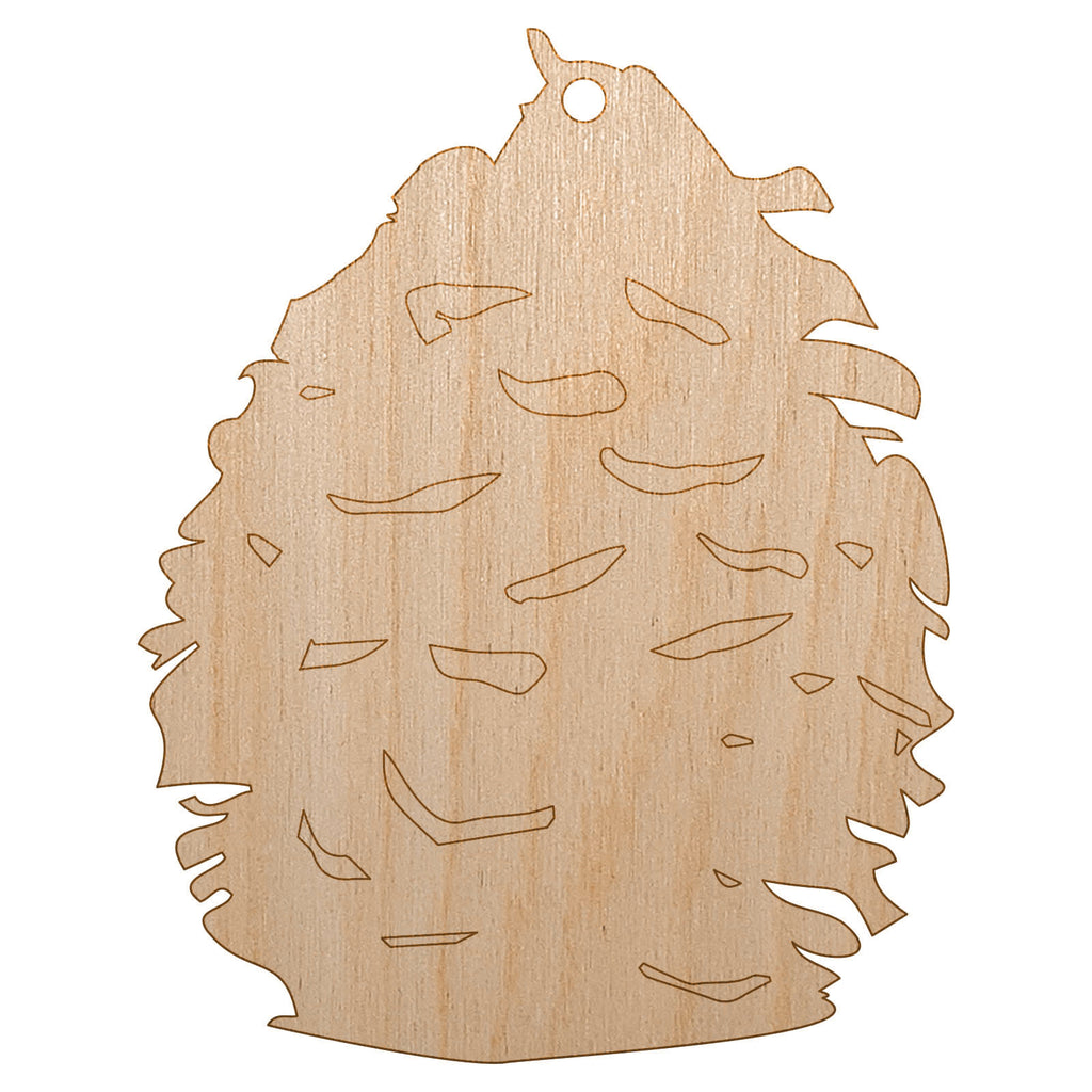 Pinecone Sketch Unfinished Craft Wood Holiday Christmas Tree DIY Pre-Drilled Ornament