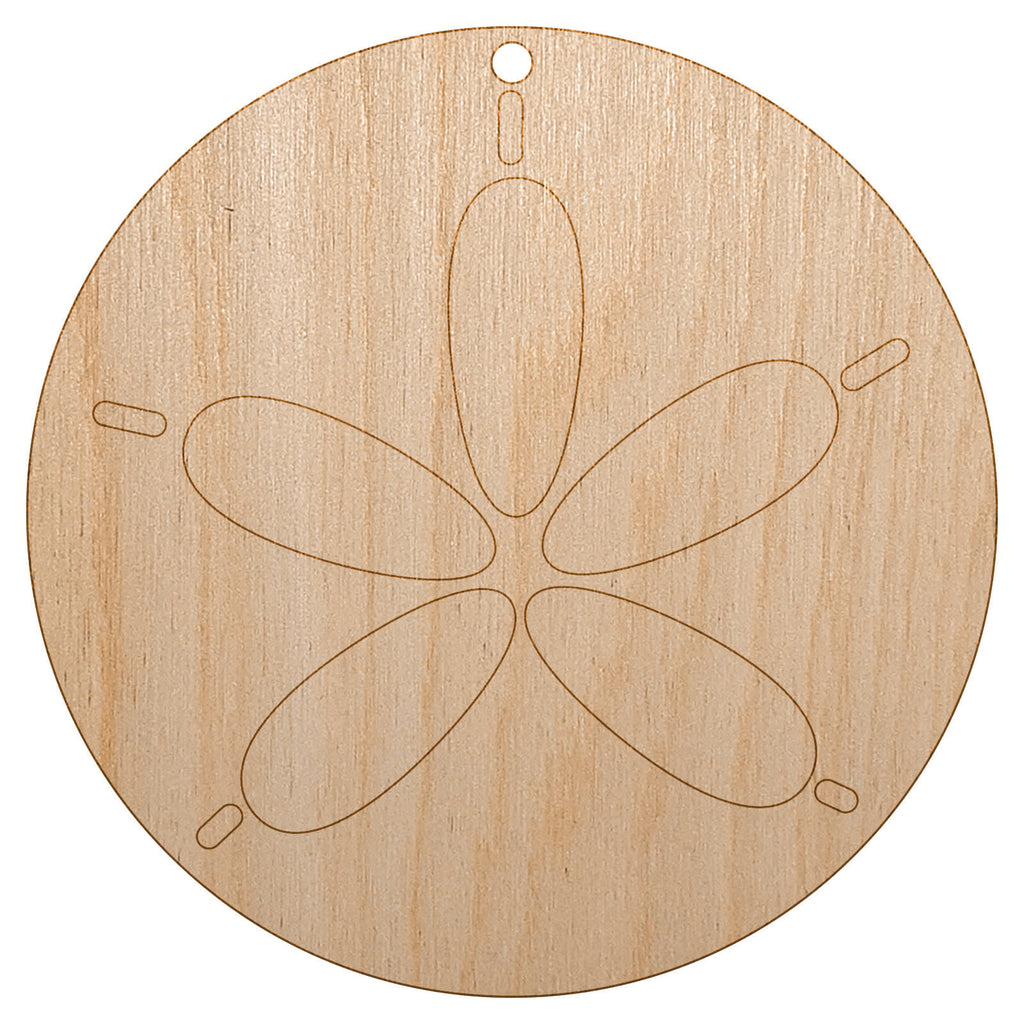 Sand Dollar Sea Urchin Ocean Beach Outline Unfinished Craft Wood Holiday Christmas Tree DIY Pre-Drilled Ornament