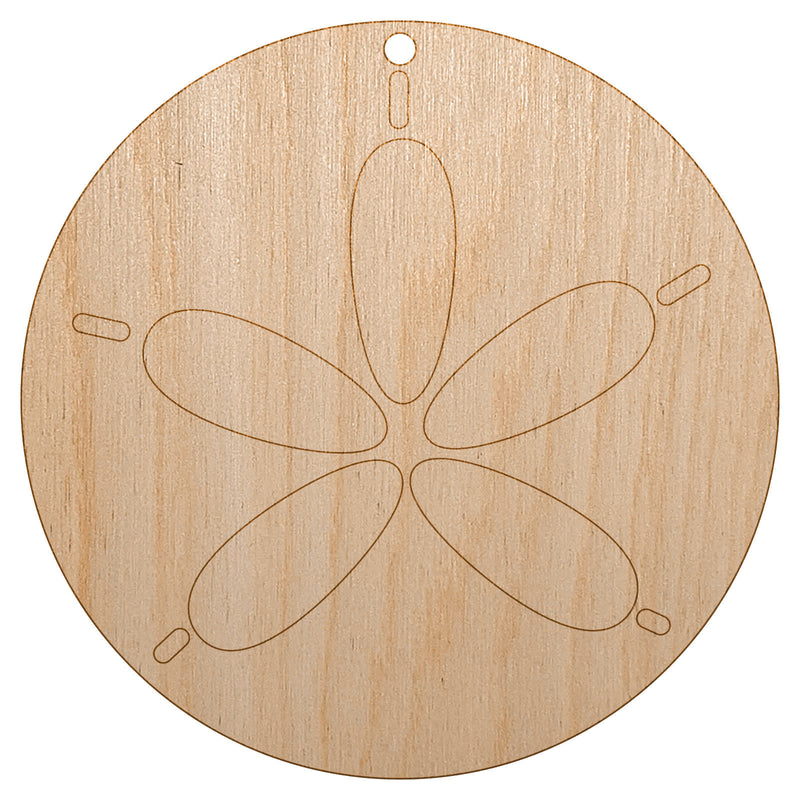 Sand Dollar Sea Urchin Ocean Beach Outline Unfinished Craft Wood Holiday Christmas Tree DIY Pre-Drilled Ornament