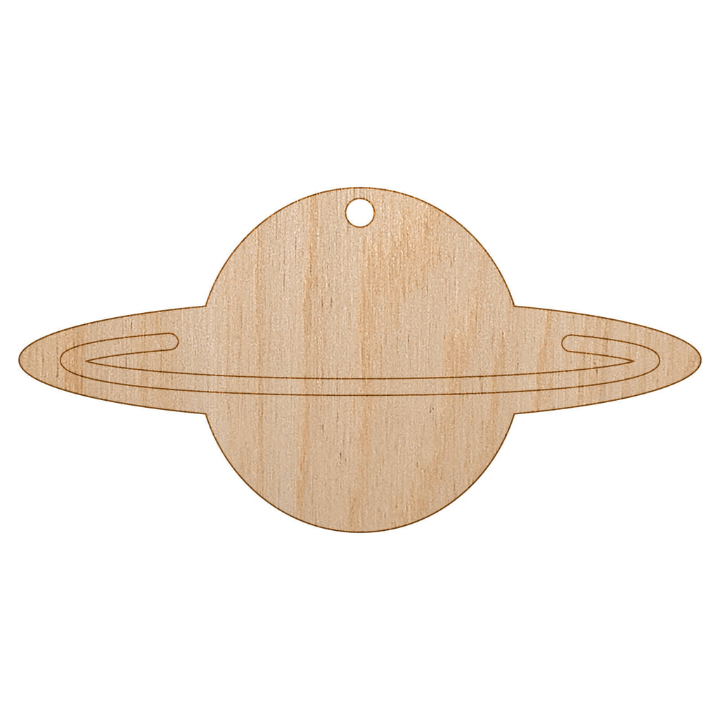 Saturn Planet Symbol Unfinished Craft Wood Holiday Christmas Tree DIY Pre-Drilled Ornament