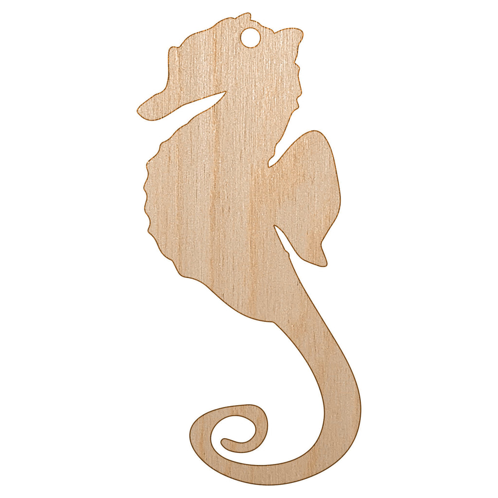 Seahorse Solid Unfinished Craft Wood Holiday Christmas Tree DIY Pre-Drilled Ornament