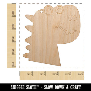 Silly Dinosaur Head Doodle Unfinished Craft Wood Holiday Christmas Tree DIY Pre-Drilled Ornament
