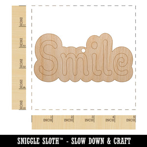 Smile Fun Text Unfinished Craft Wood Holiday Christmas Tree DIY Pre-Drilled Ornament