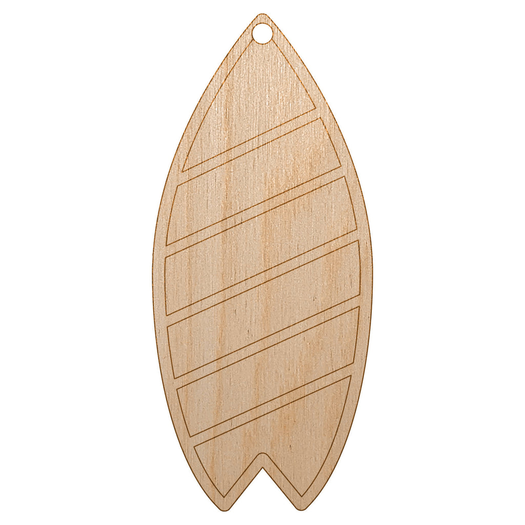 Striped Surfboard Unfinished Craft Wood Holiday Christmas Tree DIY Pre-Drilled Ornament
