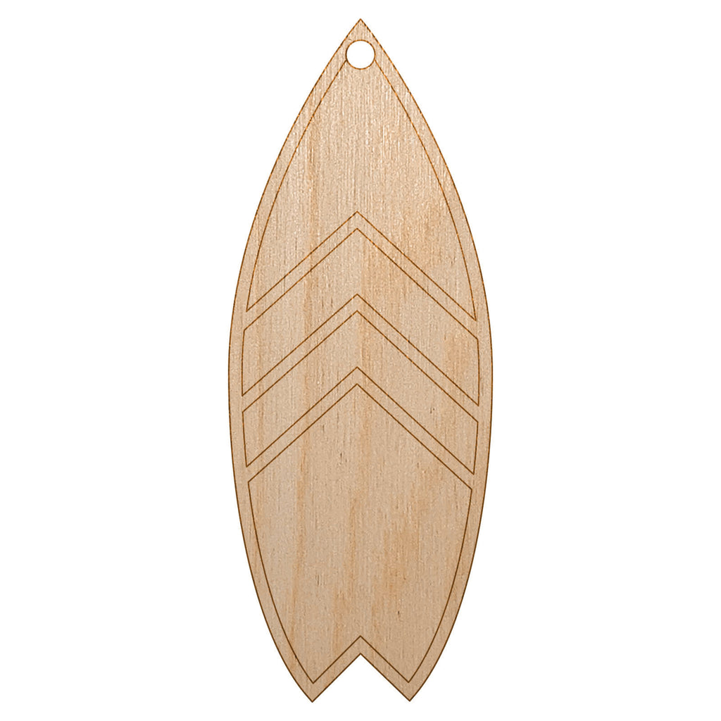 Stylish Surfboard Unfinished Craft Wood Holiday Christmas Tree DIY Pre-Drilled Ornament