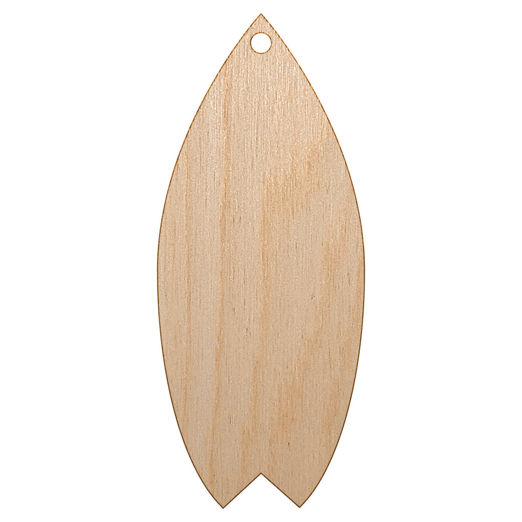 Surfboard Solid Unfinished Craft Wood Holiday Christmas Tree DIY Pre-Drilled Ornament