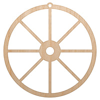 Wagon Wheel Solid Unfinished Craft Wood Holiday Christmas Tree DIY Pre-Drilled Ornament