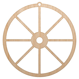 Wagon Wheel Solid Unfinished Craft Wood Holiday Christmas Tree DIY Pre-Drilled Ornament