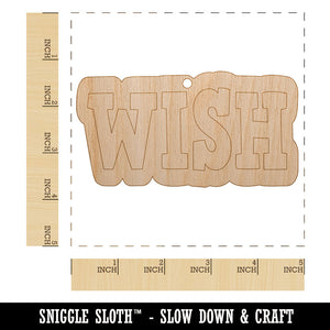 Wish Fun Text Unfinished Craft Wood Holiday Christmas Tree DIY Pre-Drilled Ornament