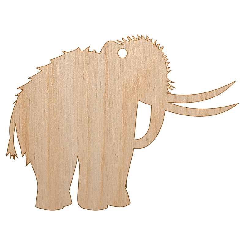 Woolly Mammoth Solid Unfinished Craft Wood Holiday Christmas Tree DIY Pre-Drilled Ornament
