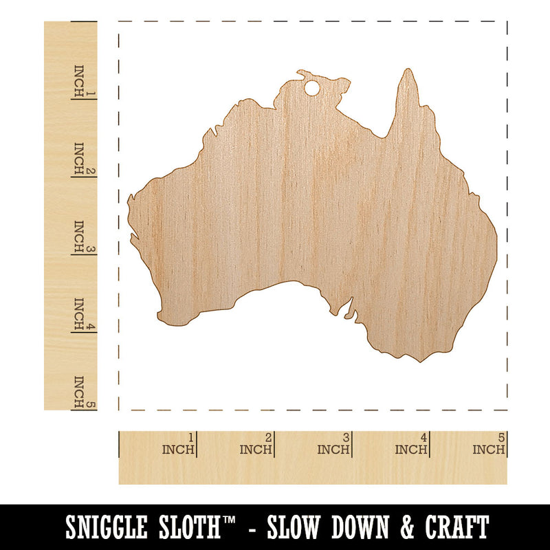 Australia Solid Unfinished Craft Wood Holiday Christmas Tree DIY Pre-Drilled Ornament