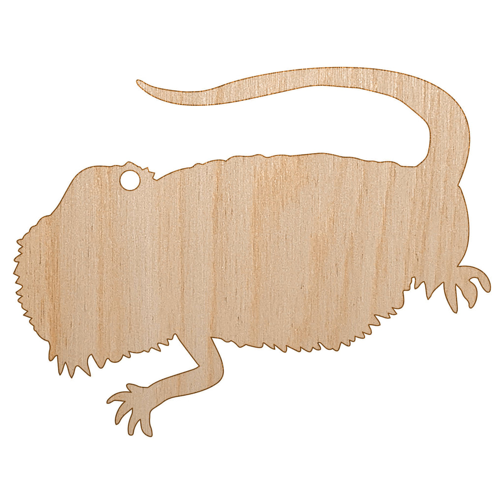 Bearded Dragon Solid Unfinished Craft Wood Holiday Christmas Tree DIY Pre-Drilled Ornament