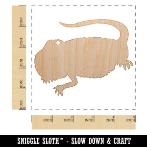 Bearded Dragon Solid Unfinished Craft Wood Holiday Christmas Tree DIY Pre-Drilled Ornament