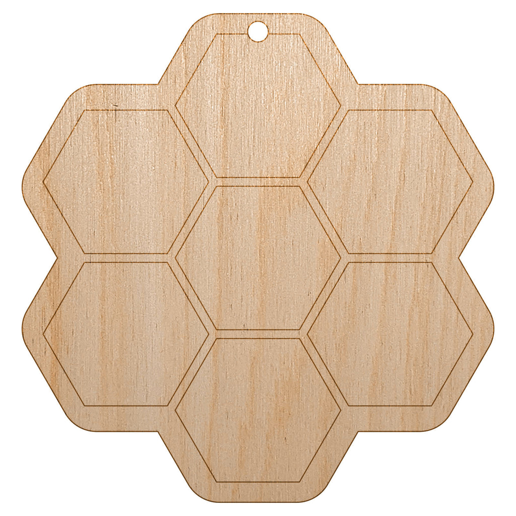 Bee Honeycomb Solid Unfinished Craft Wood Holiday Christmas Tree DIY Pre-Drilled Ornament