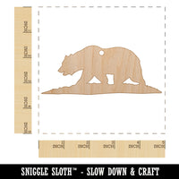 California Flag Bear Solid Unfinished Craft Wood Holiday Christmas Tree DIY Pre-Drilled Ornament