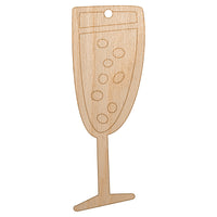 Champagne Glass Doodle Unfinished Craft Wood Holiday Christmas Tree DIY Pre-Drilled Ornament