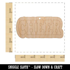 Cheer Cheerleading Fun Text Unfinished Craft Wood Holiday Christmas Tree DIY Pre-Drilled Ornament