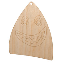 Cheerful Shark Face Unfinished Craft Wood Holiday Christmas Tree DIY Pre-Drilled Ornament