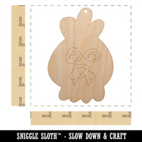 Chicken Rooster Face Doodle Unfinished Craft Wood Holiday Christmas Tree DIY Pre-Drilled Ornament