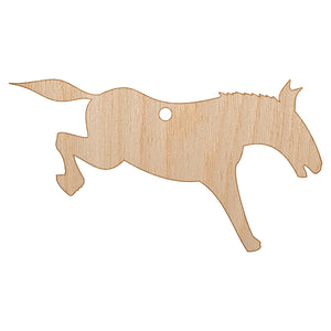 Donkey Kicking Solid Unfinished Craft Wood Holiday Christmas Tree DIY Pre-Drilled Ornament