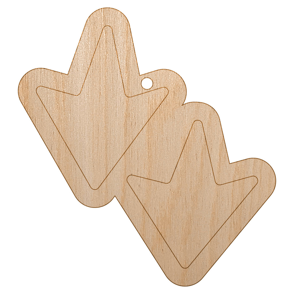 Duck Goose Footprint Track Unfinished Craft Wood Holiday Christmas Tree DIY Pre-Drilled Ornament