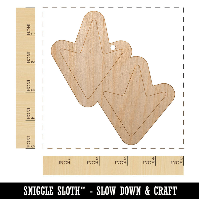Duck Goose Footprint Track Unfinished Craft Wood Holiday Christmas Tree DIY Pre-Drilled Ornament